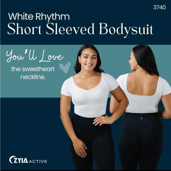 Zyia White Rhythm Short Sleeve Bodysuit - Picture 5 of 5
